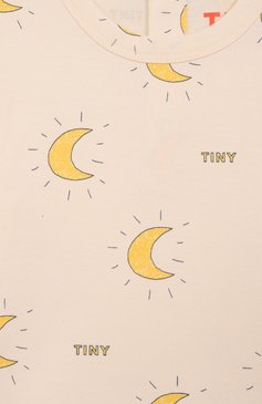 Детский хлопковая футболка TINYCOTTONS кремового цвета, арт. SS25-023 | Фото 3 (Нос: Не проставлено; Материал внешний: Хлопок; Кросс-КТ НВ: Футболка; Ростовка одежда: 9 мес | 74 см, 12 мес | 80 см, 18 мес | 86 см, 24 мес | 92 см)