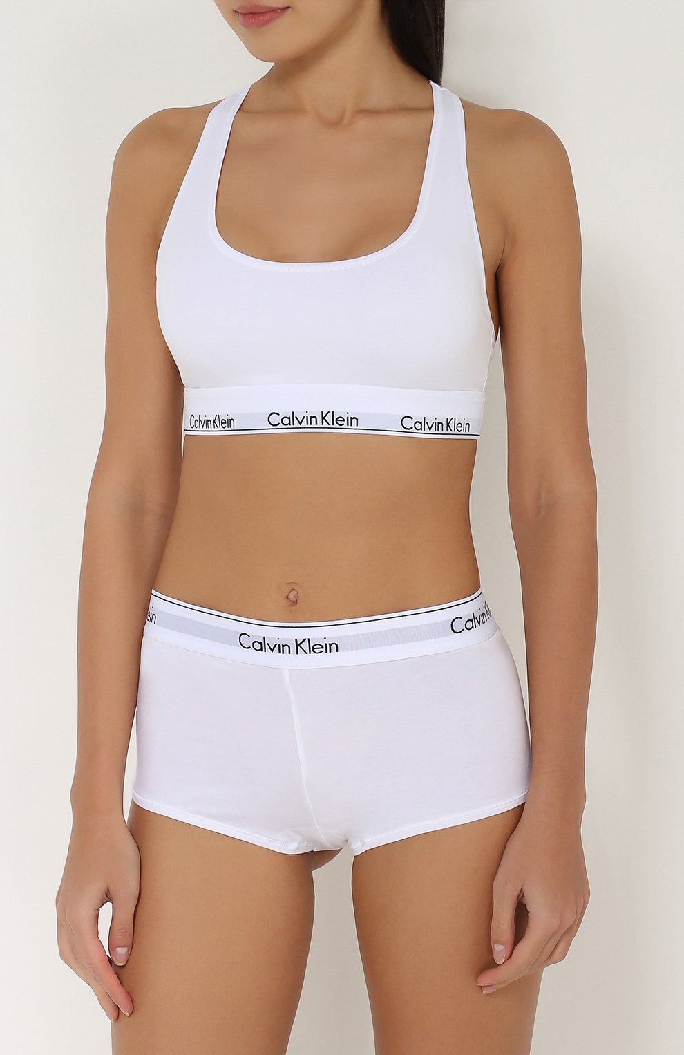 Хлопковые трусы-шорты с завышенной талией CALVIN KLEIN, арт. 0000F3788E, фото 2