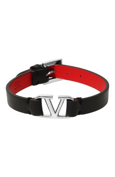 Мужской кожаный браслет VALENTINO черного цвета, арт. 3Y2J0M67/TCZ | Фото 1 (Нос: Не проставлено; Региональные ограничения белый список (Axapta Mercury): Не проставлено; Материал: Натуральная кожа)