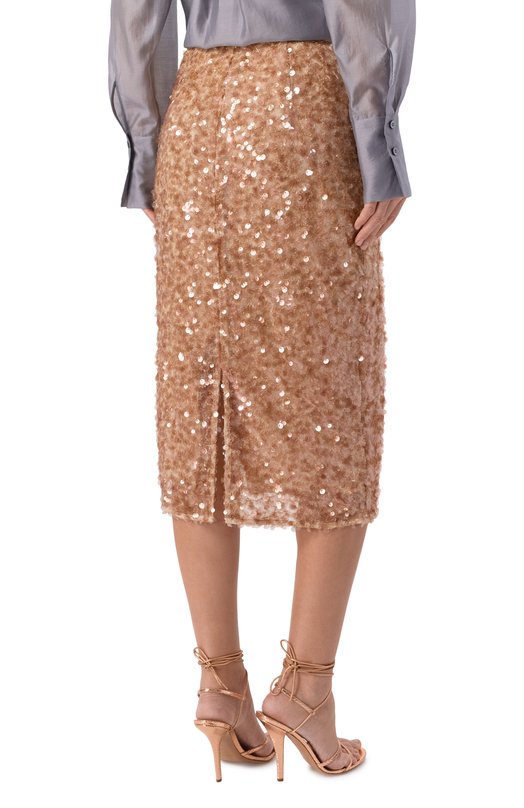 Юбка с отделкой пайетками Weekend Max Mara WKD0CCHI0 Бежевый  WKD0CCHI0 Фото 4