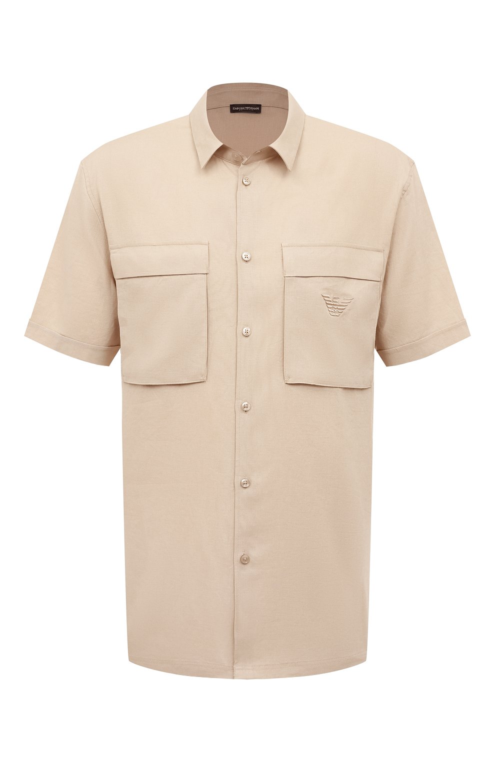 Рубашка изо льна и вискозы EMPORIO ARMANI, арт. 211861/3R467, фото 1