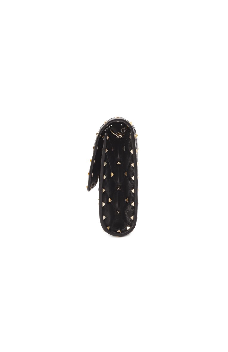 Женская сумка rockstud spike VALENTINO черного цвета, арт. ZW2B0137/NAP | Фото 4 (Материал: Натуральная кожа; Размер: small; Автоматизация ТО: Проставлено; Автоматизация состава: Проставлено)