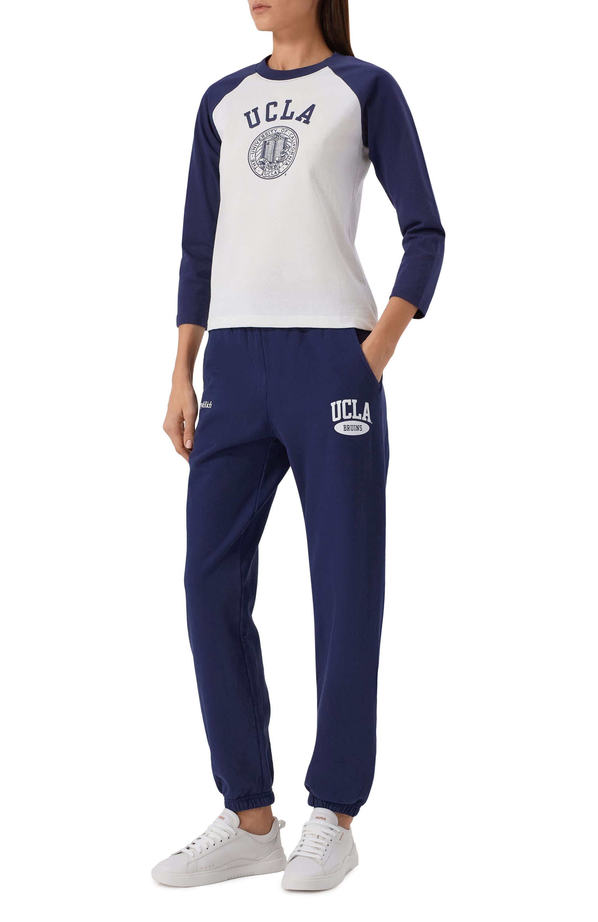 Хлопковый лонгслив sporty & rich x ucla SPORTY AND RICH, арт. T0046615639WH50, фото 2