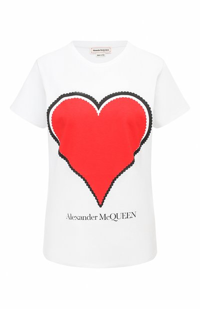 Женская хлопковая футболка ALEXANDER MCQUEEN, арт. 642485/QZACA