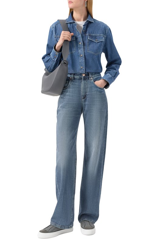Текстильные кеды Brunello Cucinelli MZ26G3026P Серый  MZ26G3026P Фото 2