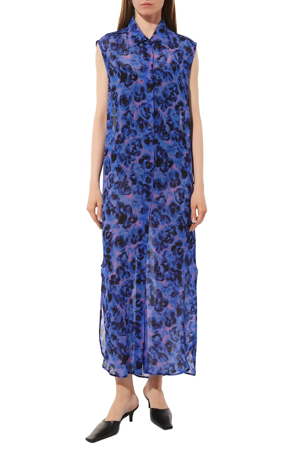 Платье из вискозы DRIES VAN NOTEN синего цвета по цене 79950 руб., арт. 231-011036-6268, фото 3 Платье из вискозы DRIES VAN NOTEN, арт. 231-011036-6268, фото 3