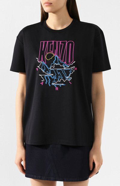 Хлопковая футболка KENZO черного цвета по цене 27600 руб., арт. F962TS950939, фото 3 Хлопковая футболка KENZO, арт. F962TS950939, фото 3