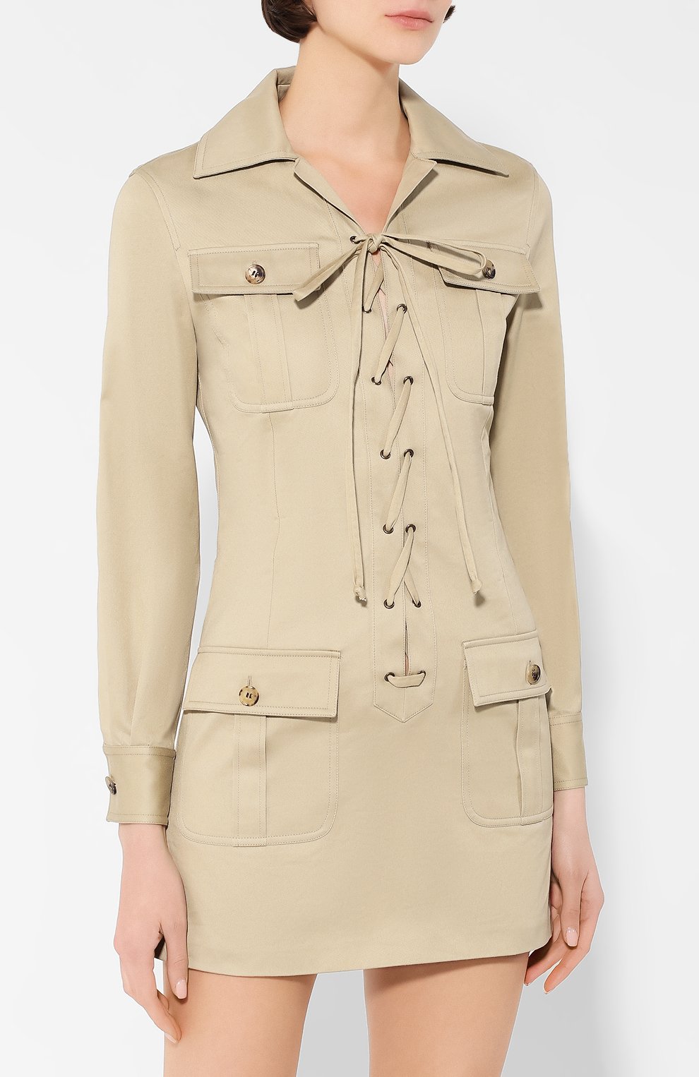 Хлопковое платье SAINT LAURENT, арт. 608459/Y3A41, фото 3