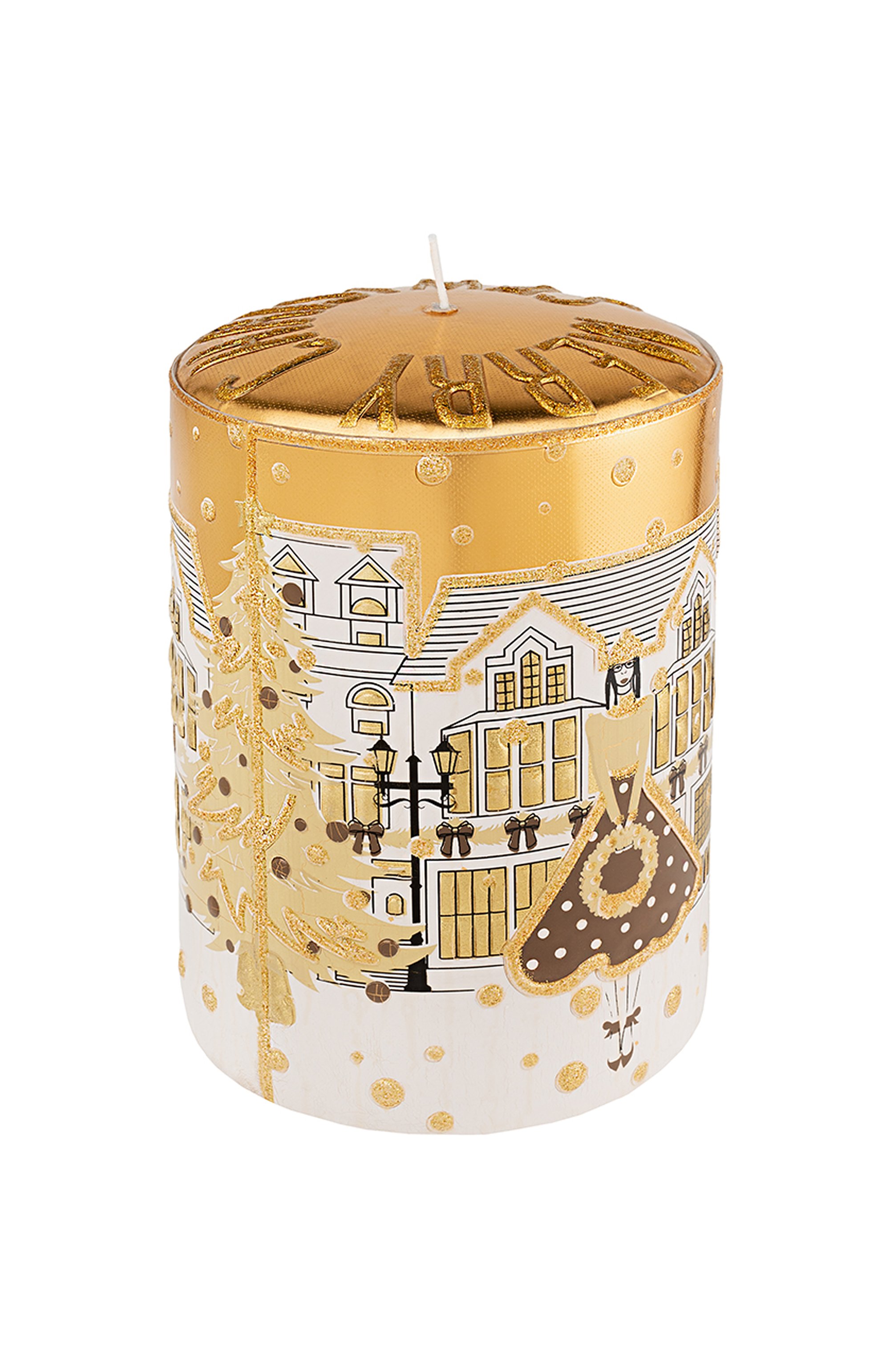 Интерьерная свеча xmas warm gold (15x10cm) PERNICI, арт. 8001962088497, фото 2