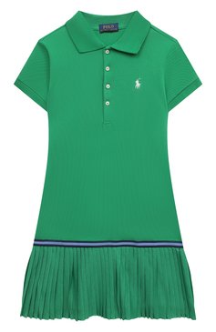 Детское хлопковое платье POLO RALPH LAUREN зеленого цвета, арт. 311862334 | Фото 1 (Рукава: Короткие; Материал внешний: Хлопок; Девочки Кросс-КТ: Платье-одежда; Случай: Повседневный; Драгоценные камни: Проставлено; Материал сплава: Проставлено; Нос: Не проставлено; Ростовка одежда: 2 года | 92 см, 3 года | 98 см, 4 года | 104 см)