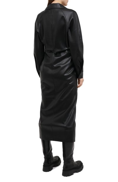 Платье NANUSHKA черного цвета по цене 78850 руб., арт. SAMI_BLACK_VEGAN LEATHER, фото 4 Платье NANUSHKA, арт. SAMI_BLACK_VEGAN LEATHER, фото 4
