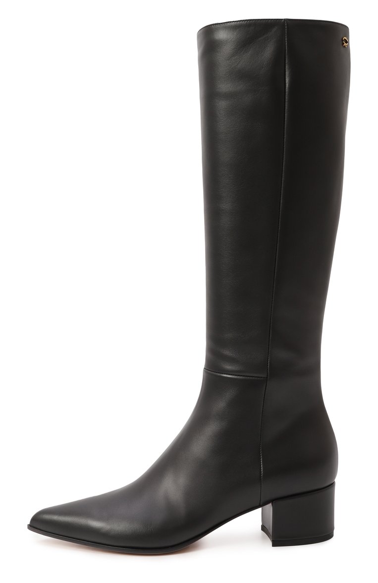 Женские кожаные сапоги lyell 45 GIANVITO ROSSI черного цвета, арт. G80231.45RIC.VGINER0 | Фото 4 (Высота голенища: Средние; Материал внешний: Натуральная кожа; Материал внутренний: Натуральная кожа; Драгоценные камни: Проставлено; Каблук высота: Низкий; Подошва: Плоская; Материал сплава: Проставлено; Материал утеплителя: Без утеплителя; Каблук тип: Устойчивый)