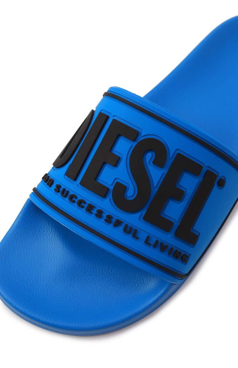 Мужские шлепанцы DIESEL синего цвета, арт. Y02801/P4441 | Фото 7 (Нос: Не проставлено; Материал внешний: Резина)