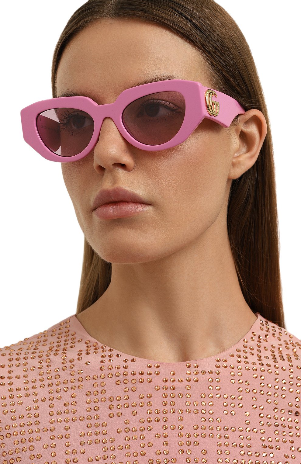 Солнцезащитные очки GUCCI розового цвета по цене 48900 руб., арт. GG1421S 004, фото 2 Солнцезащитные очки GUCCI, арт. GG1421S 004, фото 2