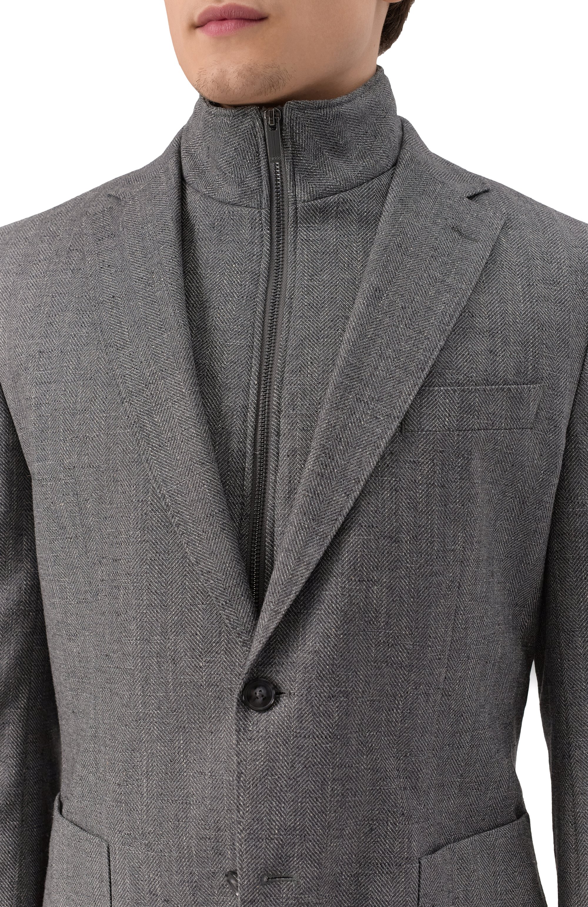 Пиджак из шерсти и хлопка BOSS, арт. 50535047, фото 7