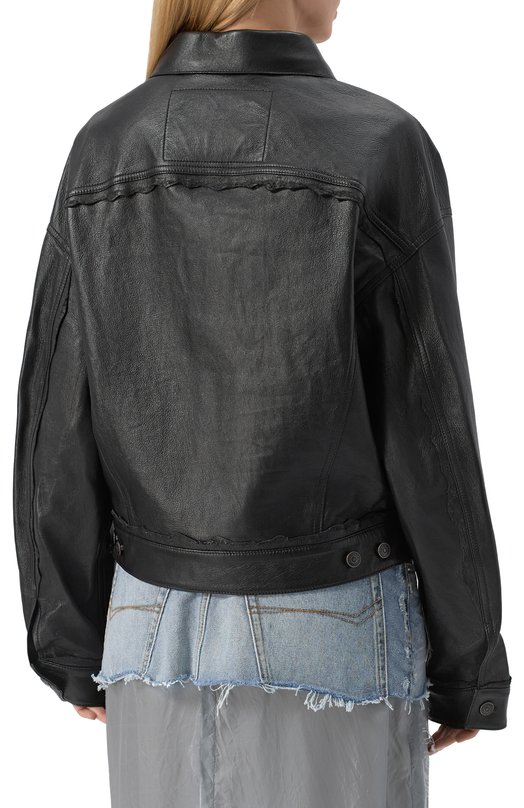 Кожаная куртка Balenciaga 830777/TSS01 Чёрный  830777/TSS01 Фото 4