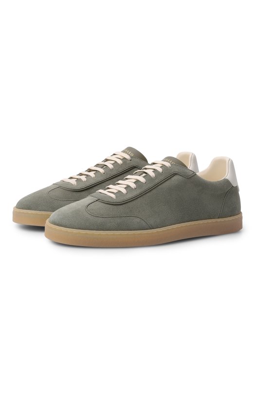 Замшевые кеды Brunello Cucinelli MZUMGLJ336 Зелёный MZUMGLJ336