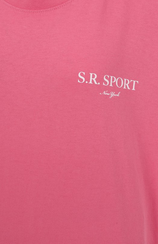 Хлопковая футболка Sporty and Rich T0043612201P139 Розовый  T0043612201P139 Фото 9
