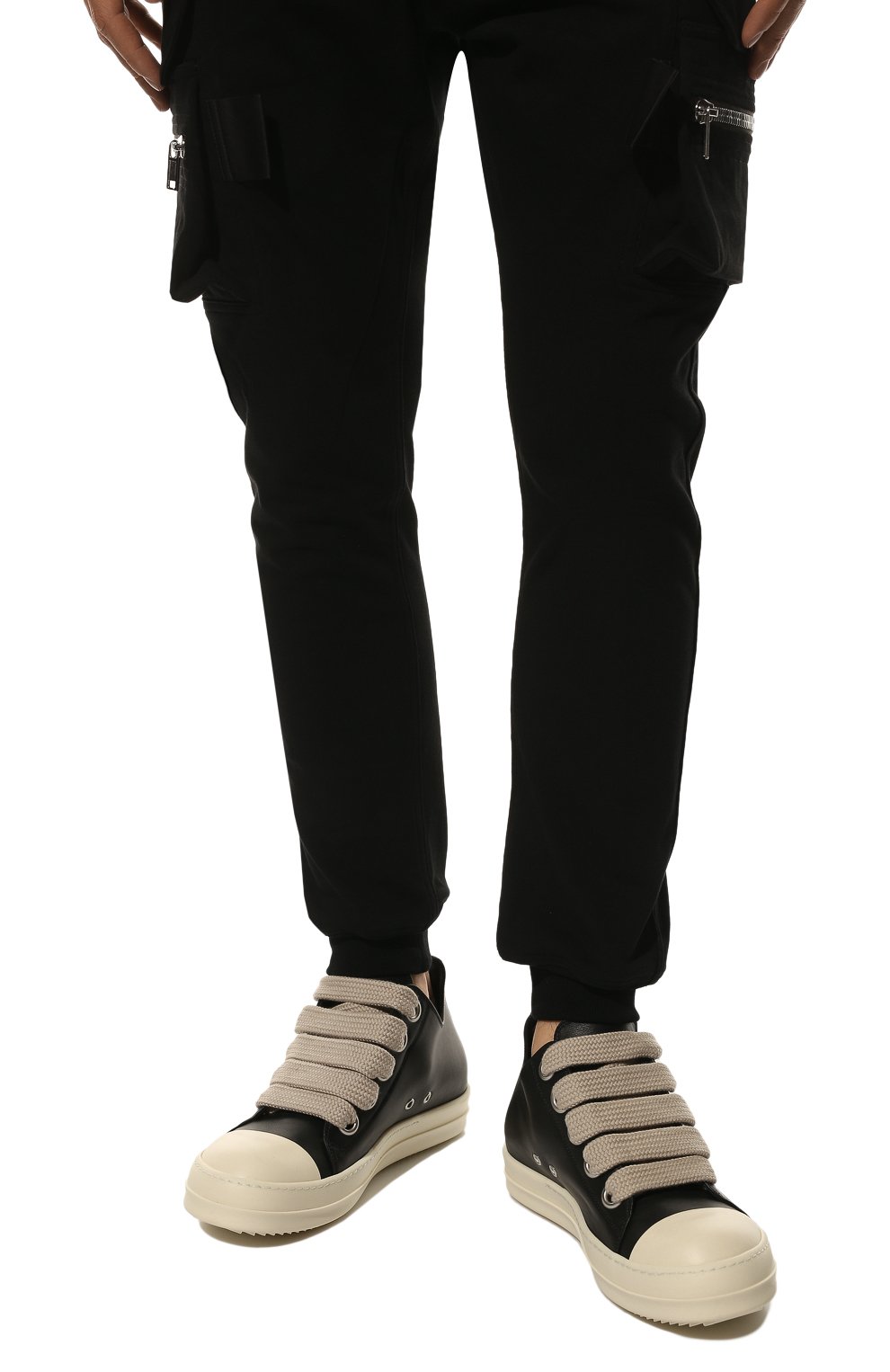 Кожаные кеды RICK OWENS, арт. RU02B2891/LP0W1, фото 3