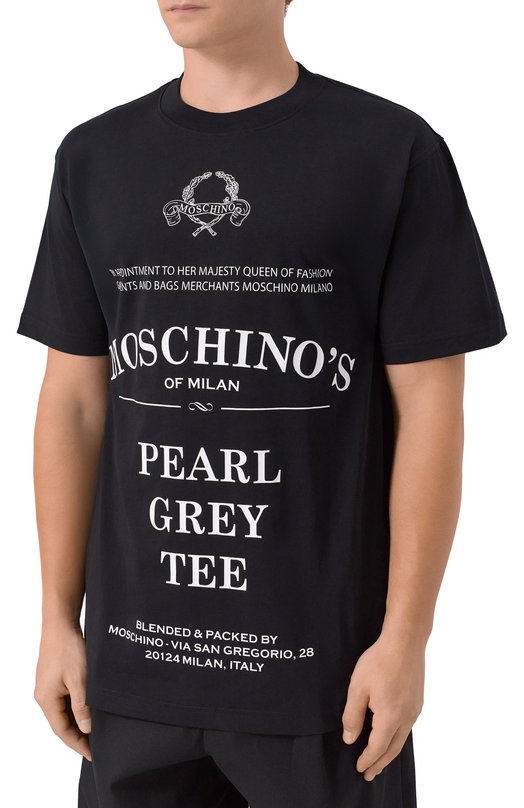 Хлопковая футболка Moschino A0708/5241 Чёрный  A0708/5241 Фото 3