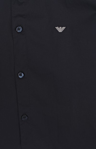 Хлопковая рубашка с логотипом бренда ARMANI JUNIOR, арт. 6Y4C14/4NEAZ/11A-16A, фото 3