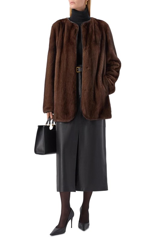 Шуба из норки Giulia Gurman 221DB42 Коричневый  221DB42 Фото 2
