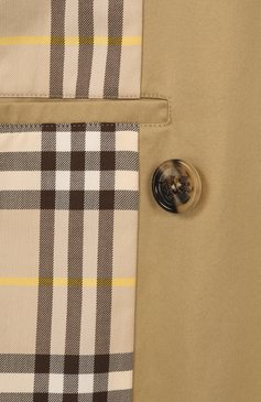 Женский хлопковый тренч BURBERRY бежевого цвета, арт. 8104711 | Фото 7 (Материал подклада: Хлопок; Рукава: Длинные; Материал внешний: Хлопок; Длина (верхняя одежда): Длинные; Стили: Классический; Кросс-КТ: Куртка)