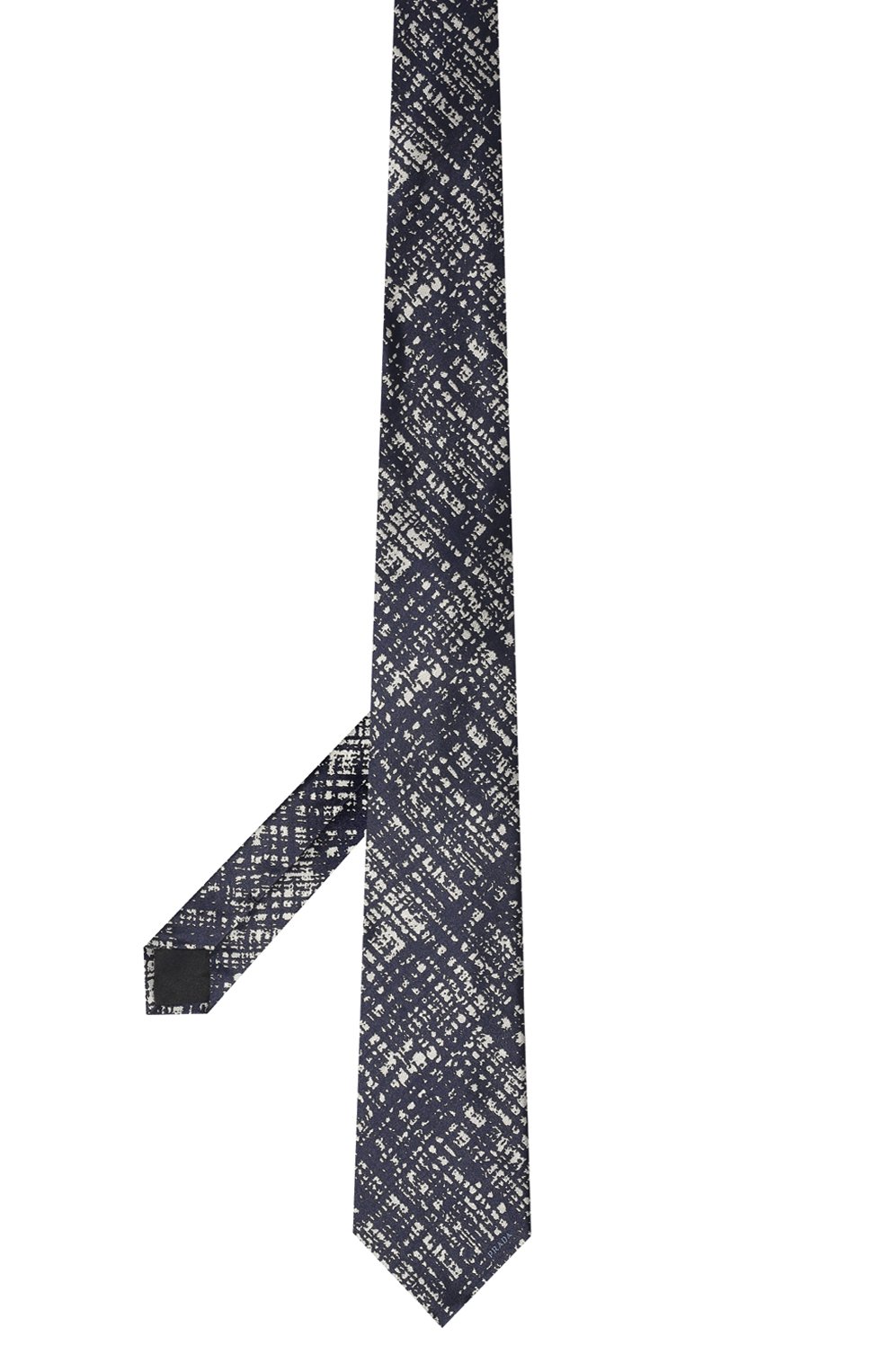 Шелковый галстук PRADA темно-синего цвета по цене 27500 руб., арт. UCR77-10I8-F0008-141, фото 3 Шелковый галстук PRADA, арт. UCR77-10I8-F0008-141, фото 3