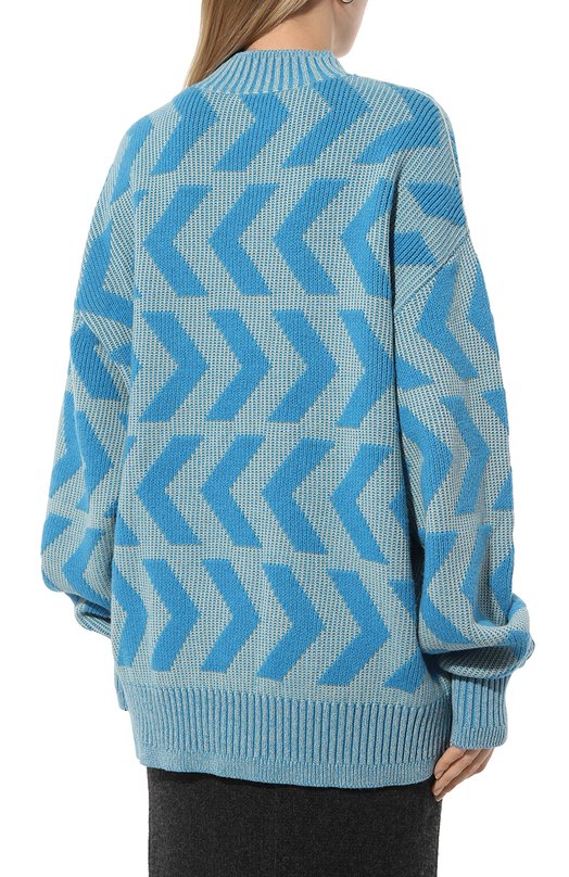 Свитер из шерсти и хлопка Acne Studios FA-UX-KNIT000066 Голубой  FA-UX-KNIT000066 Фото 4
