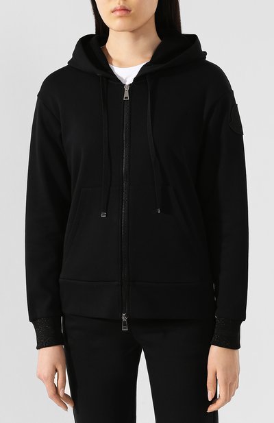 Хлопковая толстовка MONCLER черного цвета по цене 41500 руб., арт. F1-093-8G703-00-V8101, фото 3 Хлопковая толстовка MONCLER, арт. F1-093-8G703-00-V8101, фото 3