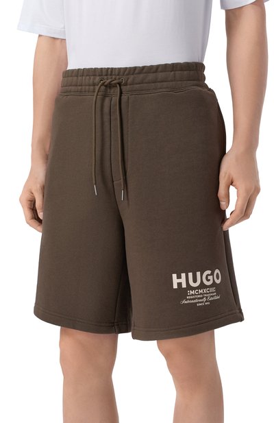 Хлопковые шорты HUGO BLUE темно-коричневого цвета по цене 13600 руб., арт. 50510728, фото 3 Хлопковые шорты HUGO BLUE, арт. 50510728, фото 3