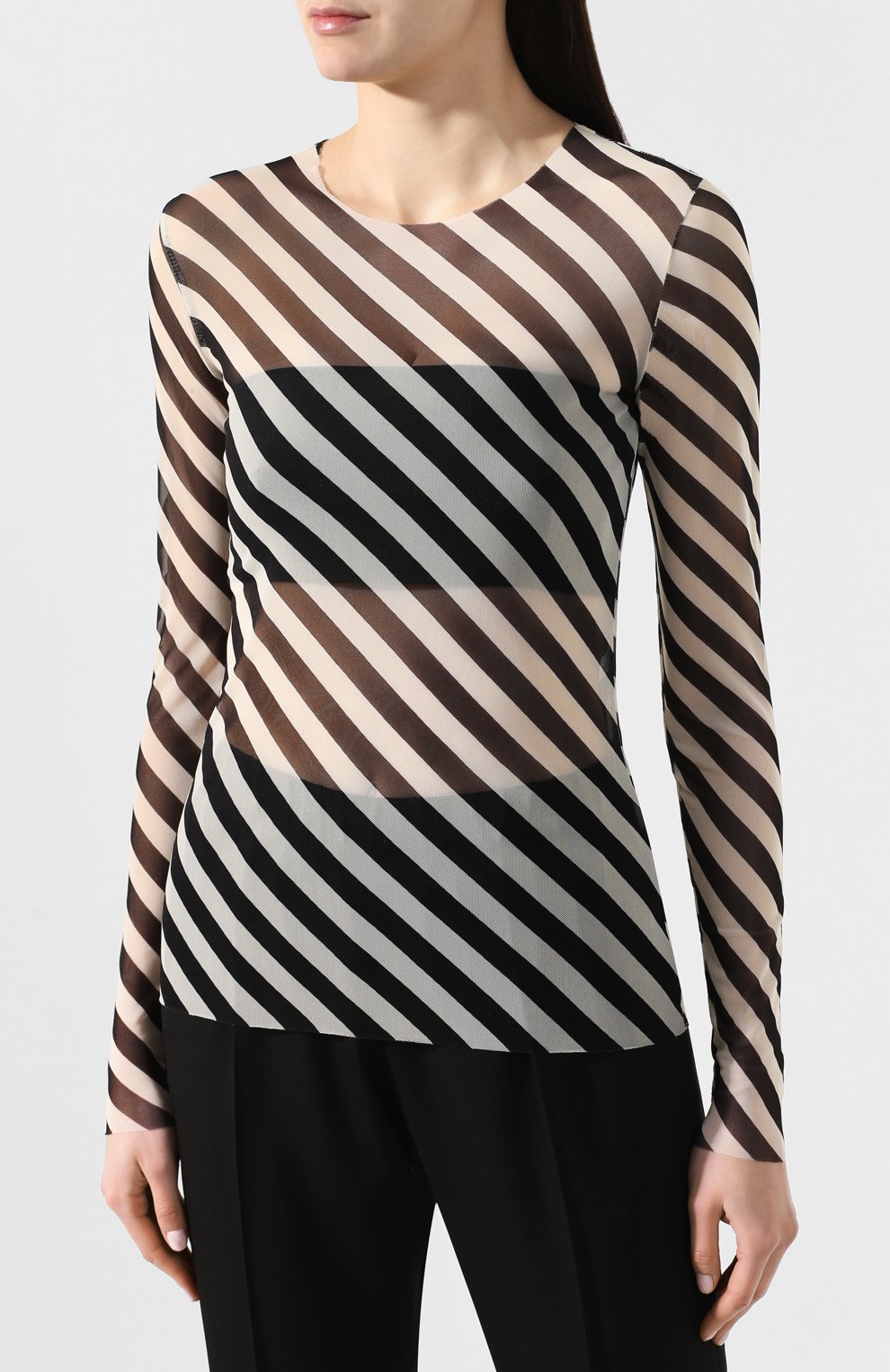 Лонгслив в полоску DRIES VAN NOTEN черного цвета по цене 29450 руб., арт. 191-11182-7196, фото 3 Лонгслив в полоску DRIES VAN NOTEN, арт. 191-11182-7196, фото 3