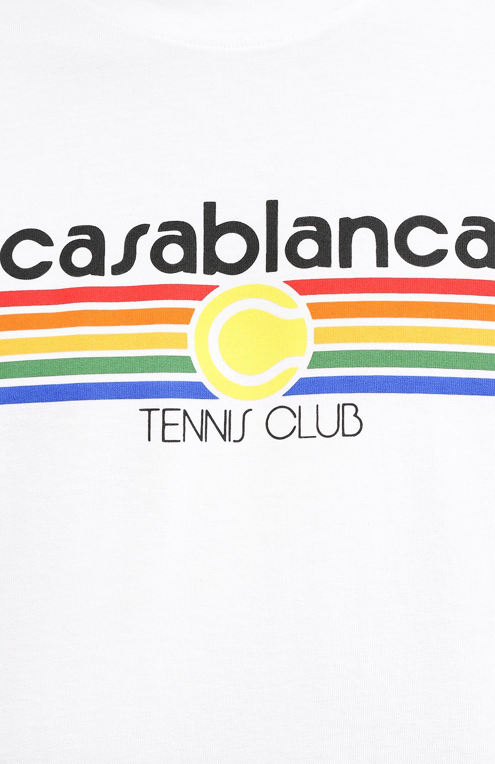 Хлопковая футболка CASABLANCA, арт. MS21-TS-001 WHITE - TENNIS STRIPE, фото 5