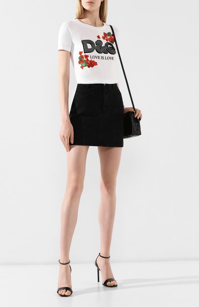 Хлопковая футболка DOLCE & GABBANA белого цвета по цене 58950 руб., арт. F8H32T/G7THN, фото 2 Хлопковая футболка DOLCE & GABBANA, арт. F8H32T/G7THN, фото 2