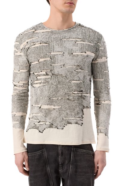 Хлопковый лонгслив DIESEL светло-серого цвета по цене 47700 руб., арт. A18119/0AFBV, фото 3 Хлопковый лонгслив DIESEL, арт. A18119/0AFBV, фото 3