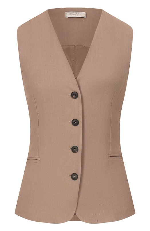 Жилет из вискозы и льна Antonelli Firenze N3587Q/935 Бежевый N3587Q/935