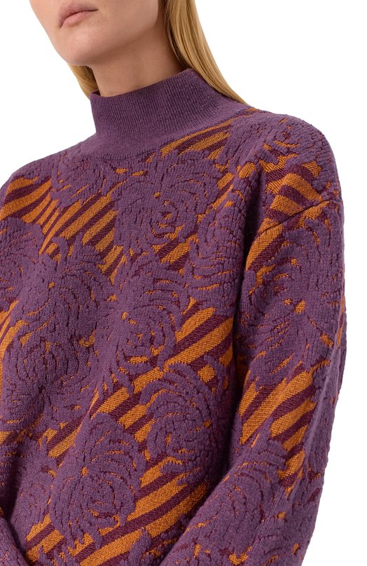 Свитер из шерсти и вискозы Dries Van Noten 011237-2731-404 Фиолетовый  011237-2731-404 Фото 5