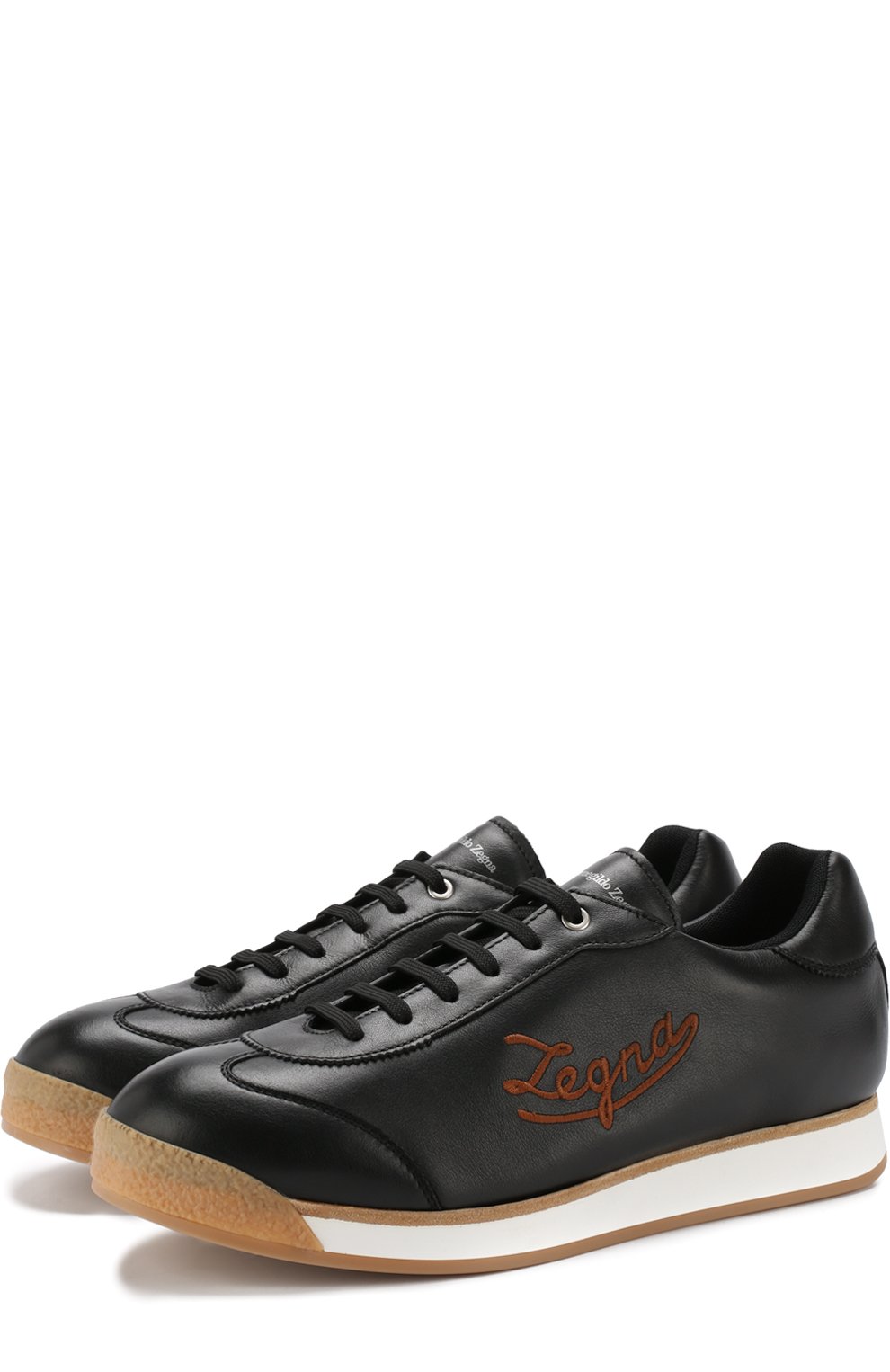 Кожаные кеды на шнуровке ZEGNA, арт. A4018X-M0U, фото 1