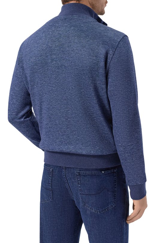 Толстовка изо льна и хлопка Andrea Campagna 20M466.ZQ00.CAMP. Синий  20M466.ZQ00.CAMP. Фото 4