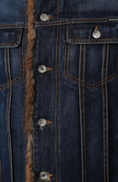 Джинсовая куртка с подкладкой из ондатры DOLCE & GABBANA, арт. G9MM7Z/G8AB3, фото 5