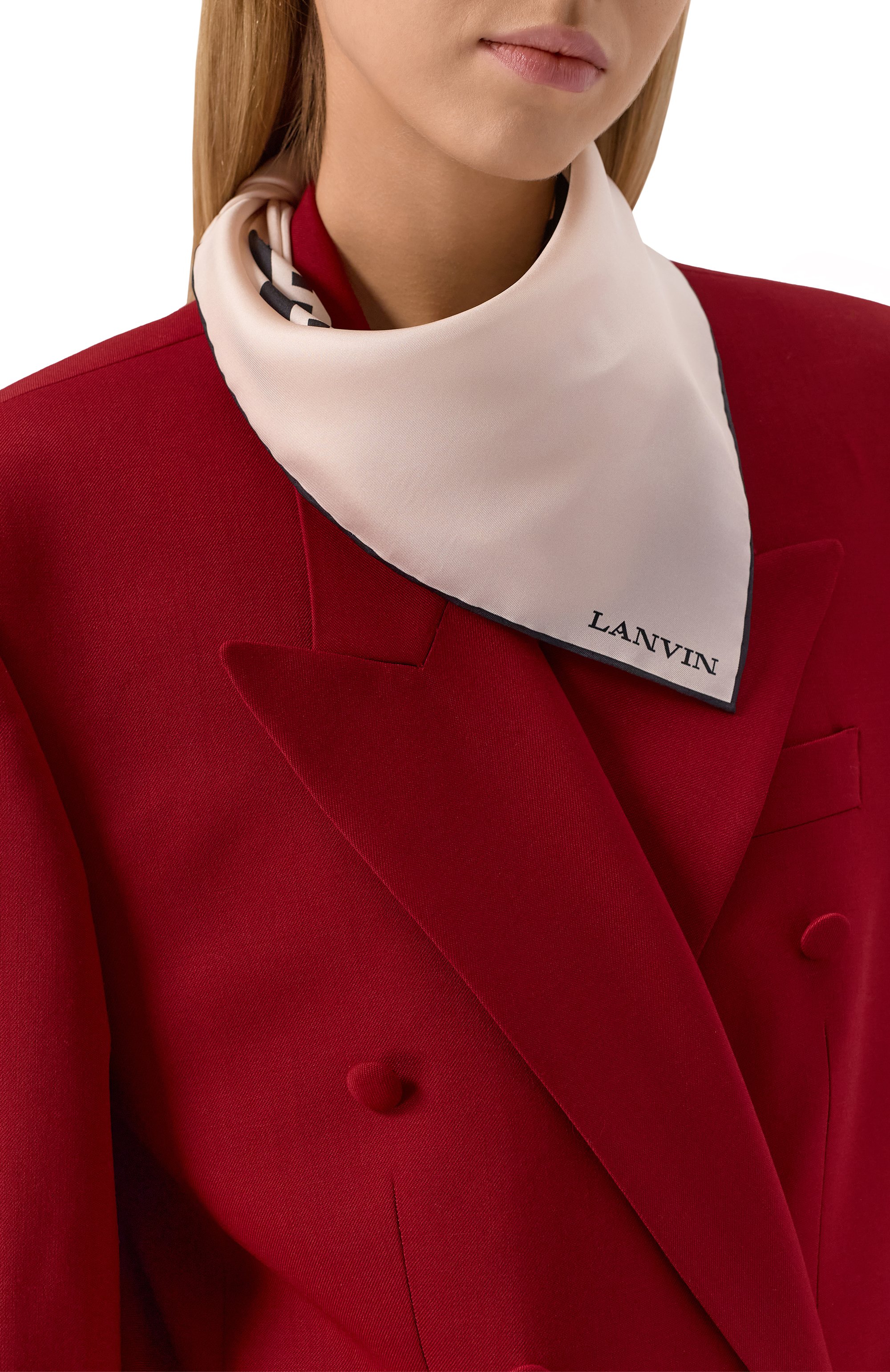 Шелковый платок LANVIN кремового цвета по цене 21450 руб., арт. 710008570, фото 2 Шелковый платок LANVIN, арт. 710008570, фото 2