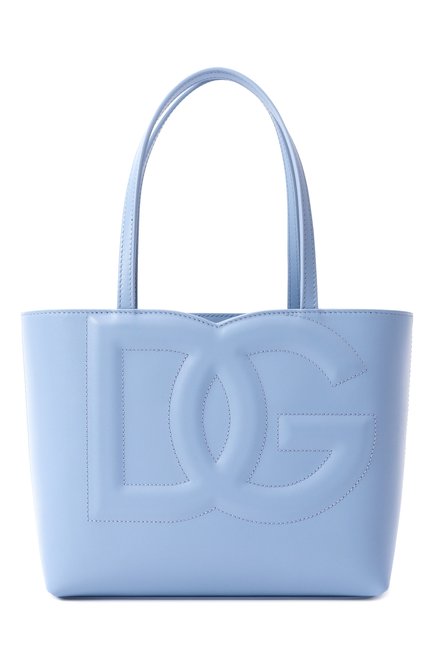 Женская сумка-тоут dg logo medium DOLCE & GABBANA голубого цвета, арт. BB7337/AW576 | Фото 1 (Материал: Натуральная кожа; Размер: medium; Драгоценные камни: Проставлено; Материал сплава: Проставлено)