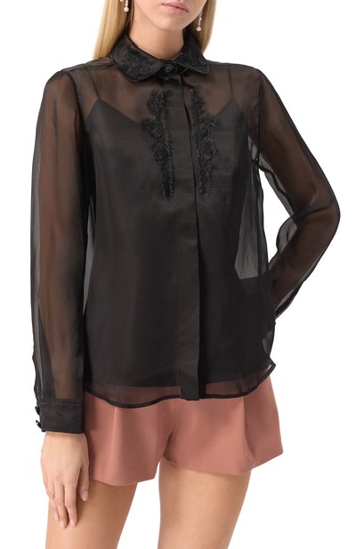 Шелковая блузка AKHMADULLINA черного цвета по цене 149900 руб., арт. 1225.2BL960/S713, фото 3 Шелковая блузка AKHMADULLINA, арт. 1225.2BL960/S713, фото 3