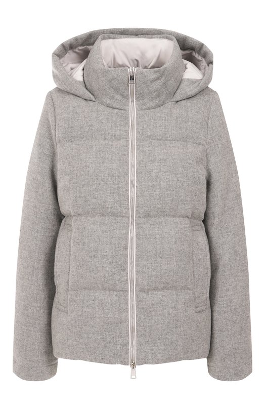 Пуховик из шерсти и кашемира Kiton D54658K0553G01 Серый D54658K0553G01