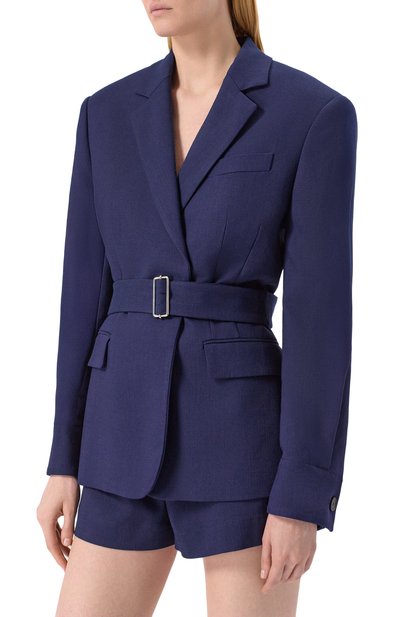 Жакет из вискозы MSGM синего цвета по цене 61900 руб., арт. 3841MDG24/257106, фото 3 Жакет из вискозы MSGM, арт. 3841MDG24/257106, фото 3