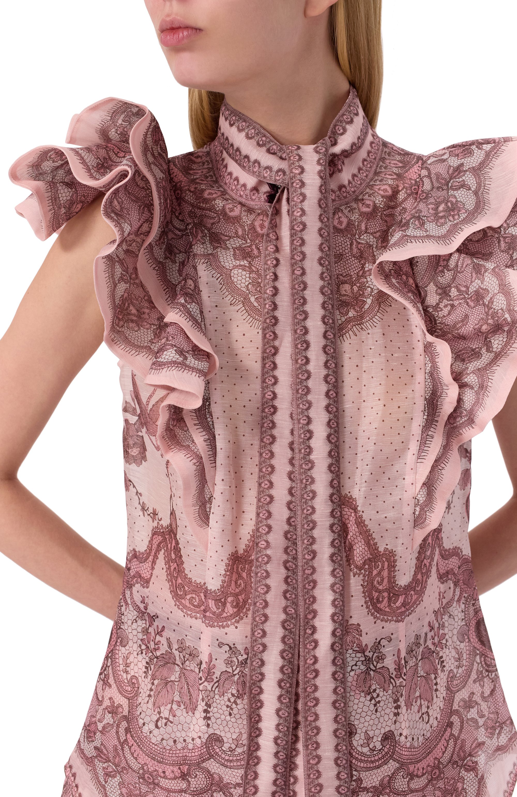 Блузка изо льна и шелка ZIMMERMANN, арт. 2167TR251, фото 5