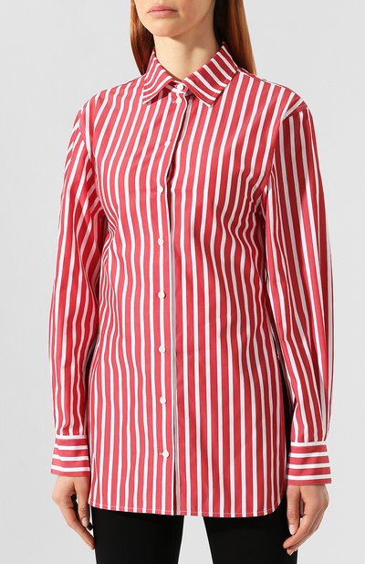Хлопковая рубашка VICTORIA BECKHAM, арт. SH LNG 1818 MSS19 PIQUE STRIPE, фото 3