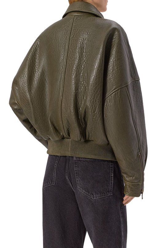 Утепленная кожаная куртка Petar Petrov S26LJ2 Зелёный  S26LJ2 Фото 4