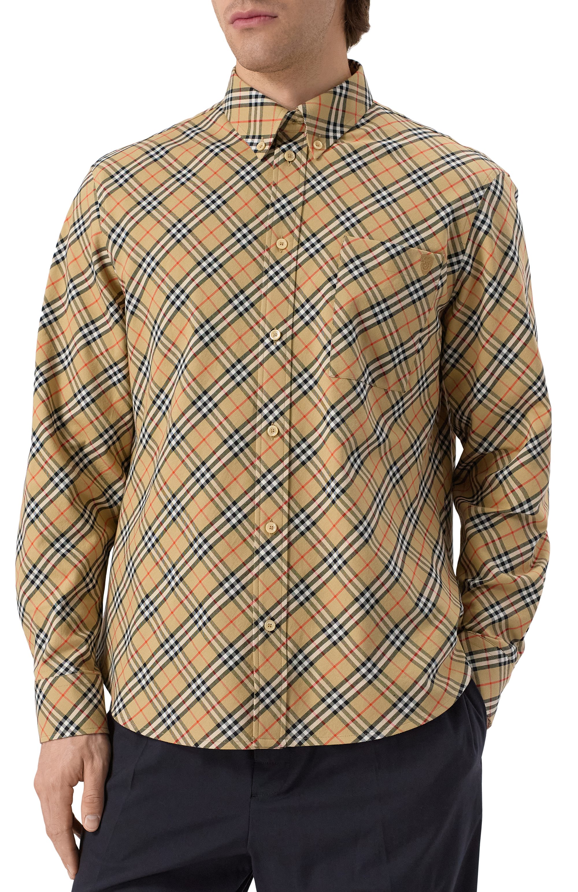 Хлопковая рубашка BURBERRY, арт. 8104072, фото 3