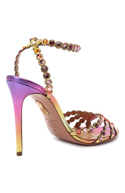 Кожаные босоножки tequila 105 AQUAZZURA, арт. TQLHIGS0-TMN-TST, фото 4